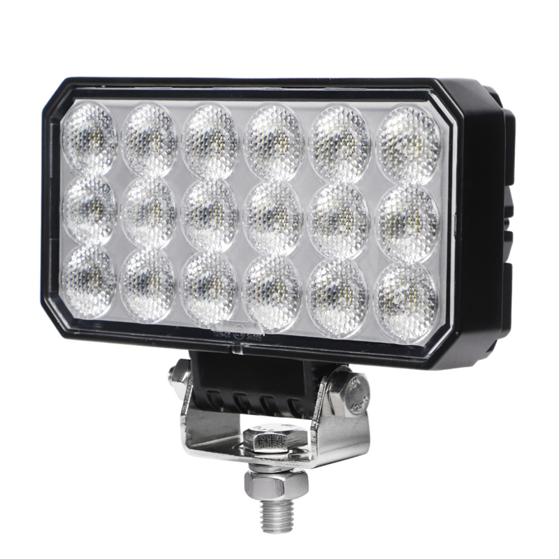 0605-72 Rectangle Auto Truck Offroad Led Work Light 6.3″ 72W 9-32V Luminus 7000LM Flood Beam Three Rows
