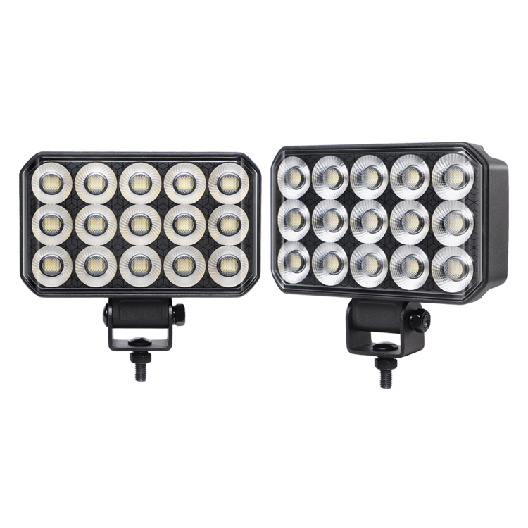 High Bright KM3275 Rectangle Three Rows Led Work Lights 6.0″ 90W Flood Beam 9-30V 6500LM Philips Led Chip Waterproof